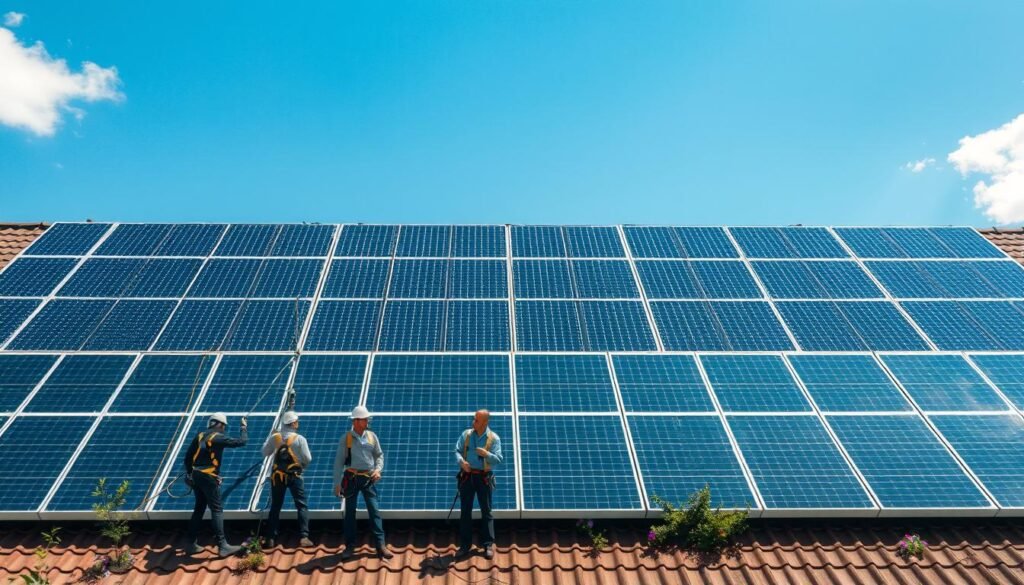 solar panel installation pictures